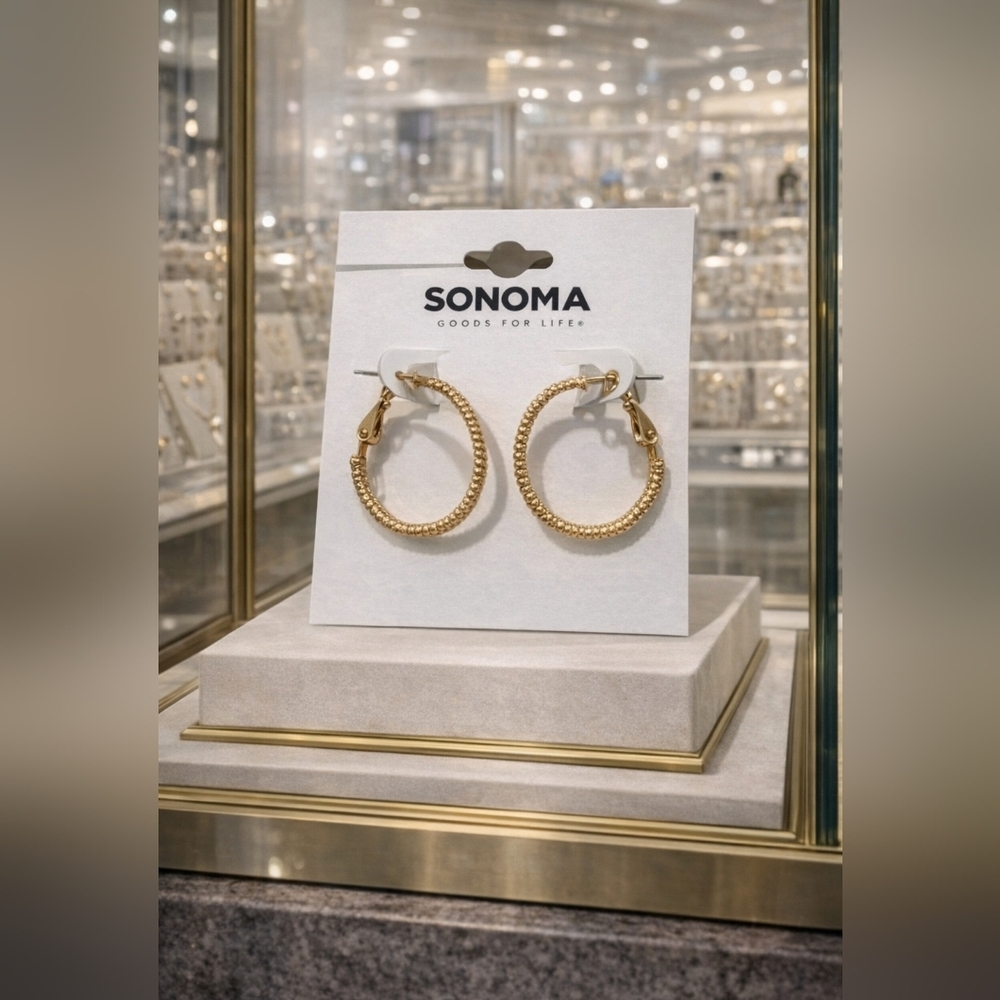 Women's gold hoop earrings